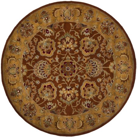 SAFAVIEH Heritage Hand Tufted Round RugRed & Natural 6 x 6 ft. HG820A-6R